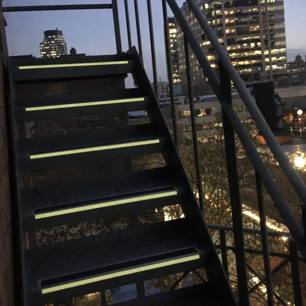 Customer photo review of Photoluminescent Anti-Slip Aluminium Stair Nosing - Glow in the Dark Ramp Profile