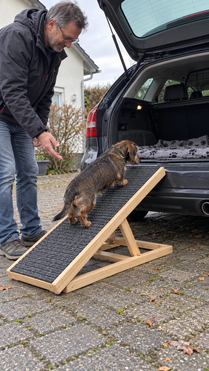 Customer photo review of Gelenkschonende Hunderampe