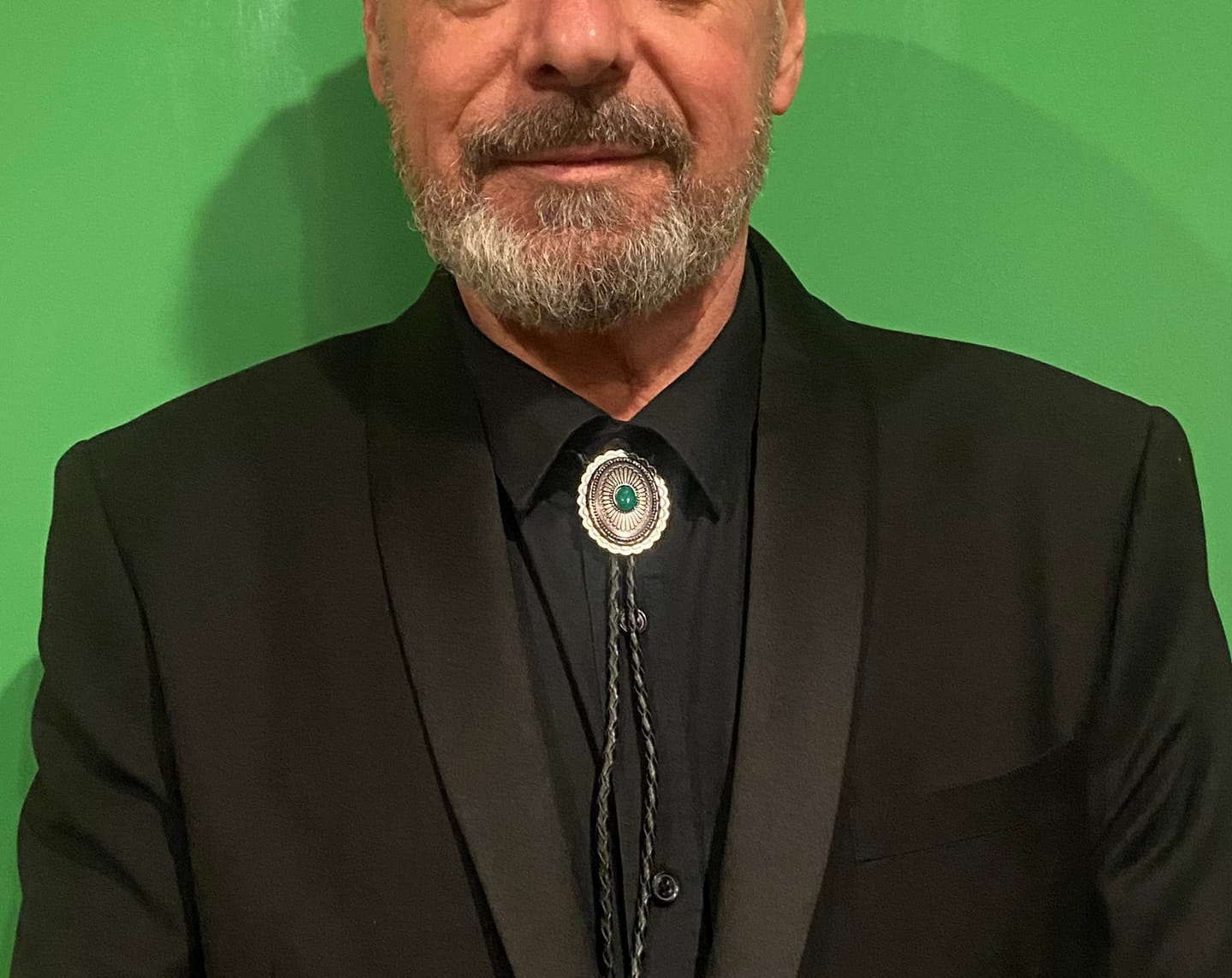 Customer photo review of Art Green Natural Stone Tribal Style Bolo Tie
