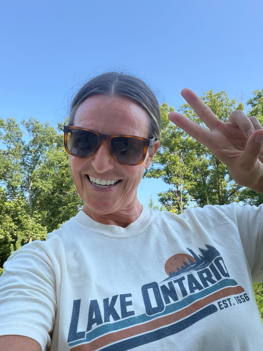 Customer photo review of Lake Ontario Retro Stripe T-Shirt