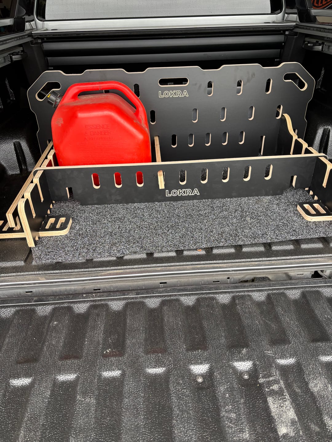 Customer photo review of Ute Tray Storage Divider | LOKRA