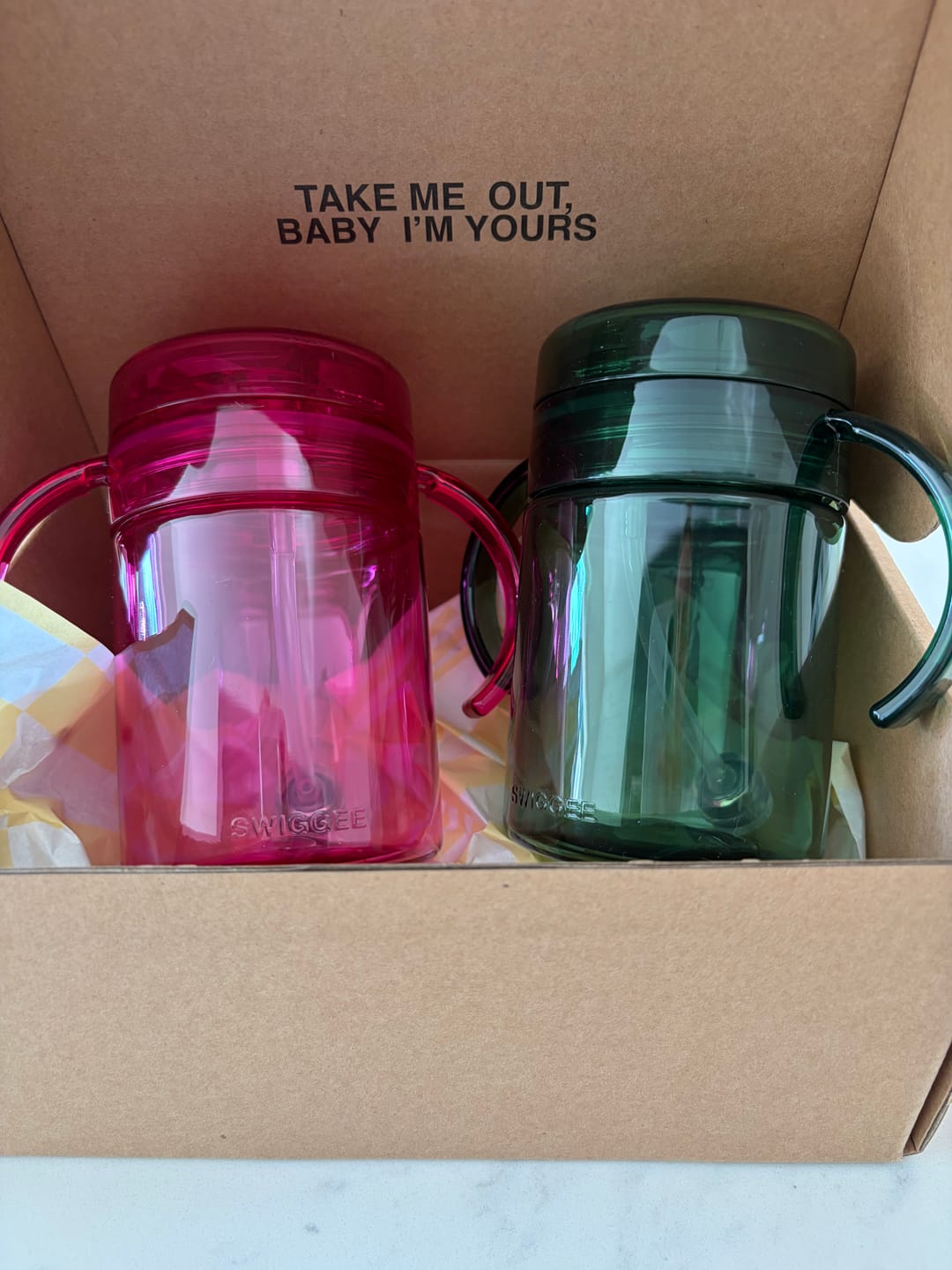 Customer photo review of THE SIPPY CUP - PALM + LOTUS TWIN PACK