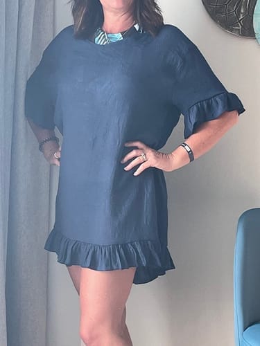 Customer photo review of Emoswim - Transparentes Häkelmuster Asymmetrisches Cover-Up
