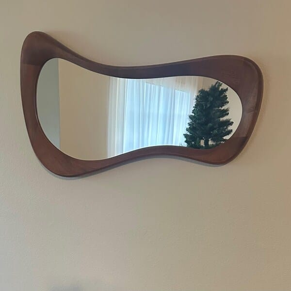 Customer photo review of Walnut Asymmetrical Wall Mirror – Luna