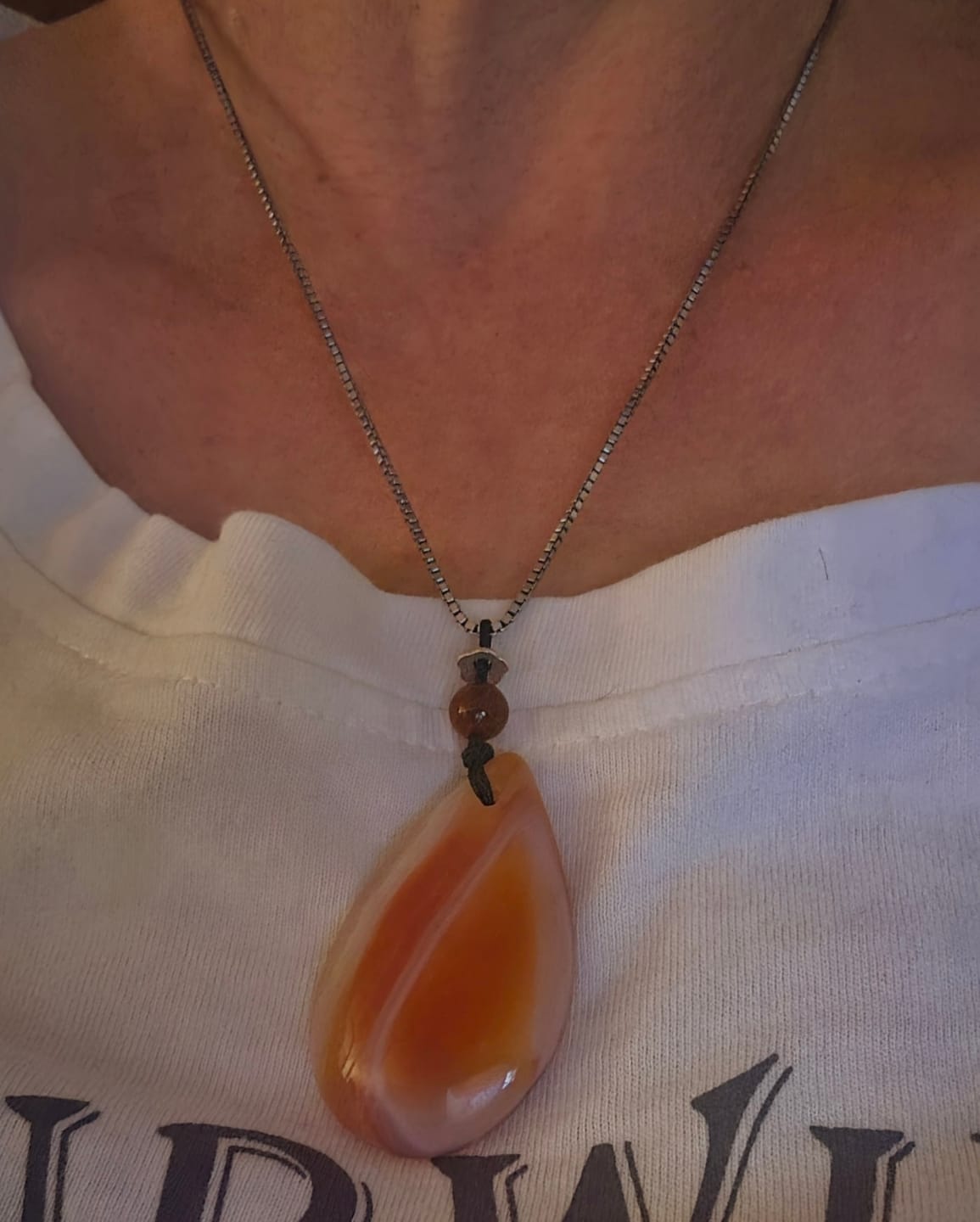Customer photo review of Karneol Halskette - Naturkarneol Tropfen