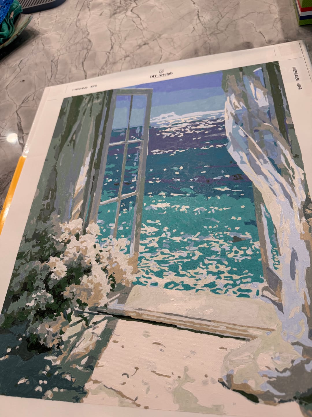 Customer photo review of By the Azure Window | Paint by Number