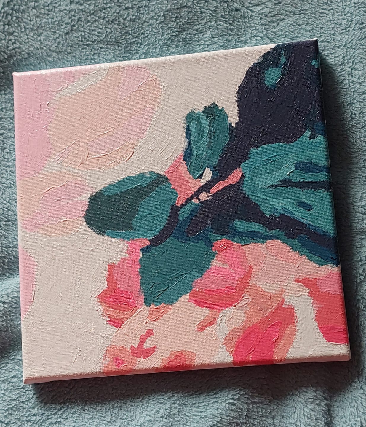 Customer photo review of Mini Peinture par Numéros 20x20cm avec cadre Feuillage 2