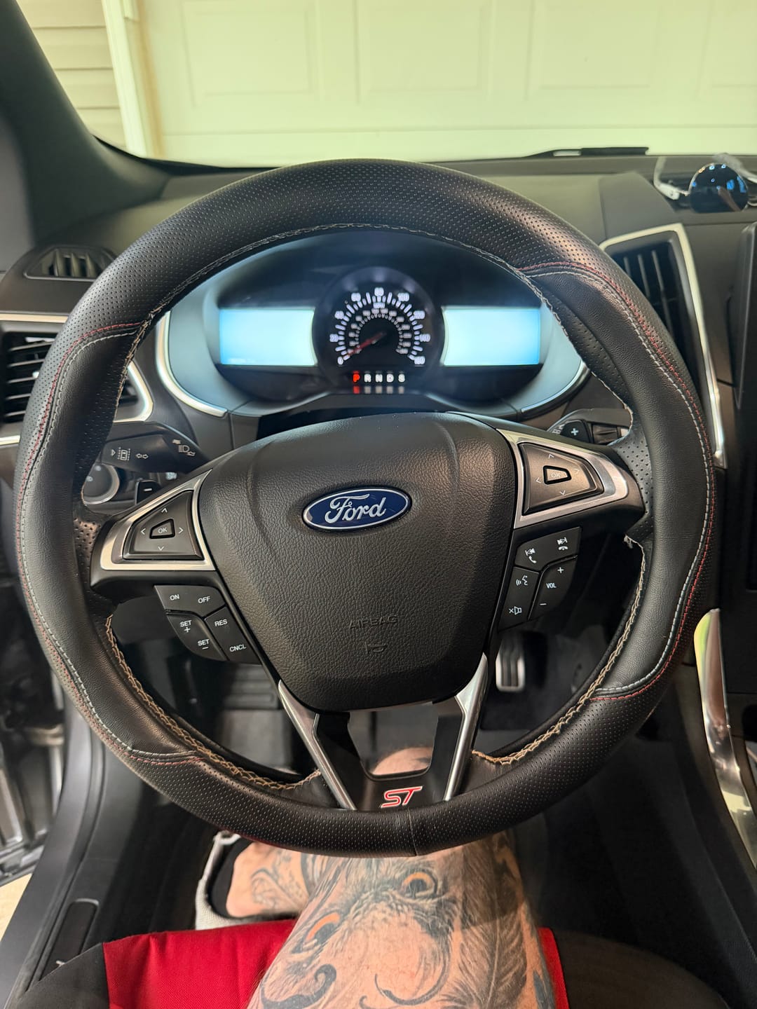 Customer photo review of Premium Leather Custom Car Steering Wheel Cover 2026 Update Version, 4 Styles, 15 inches Outer Diameter