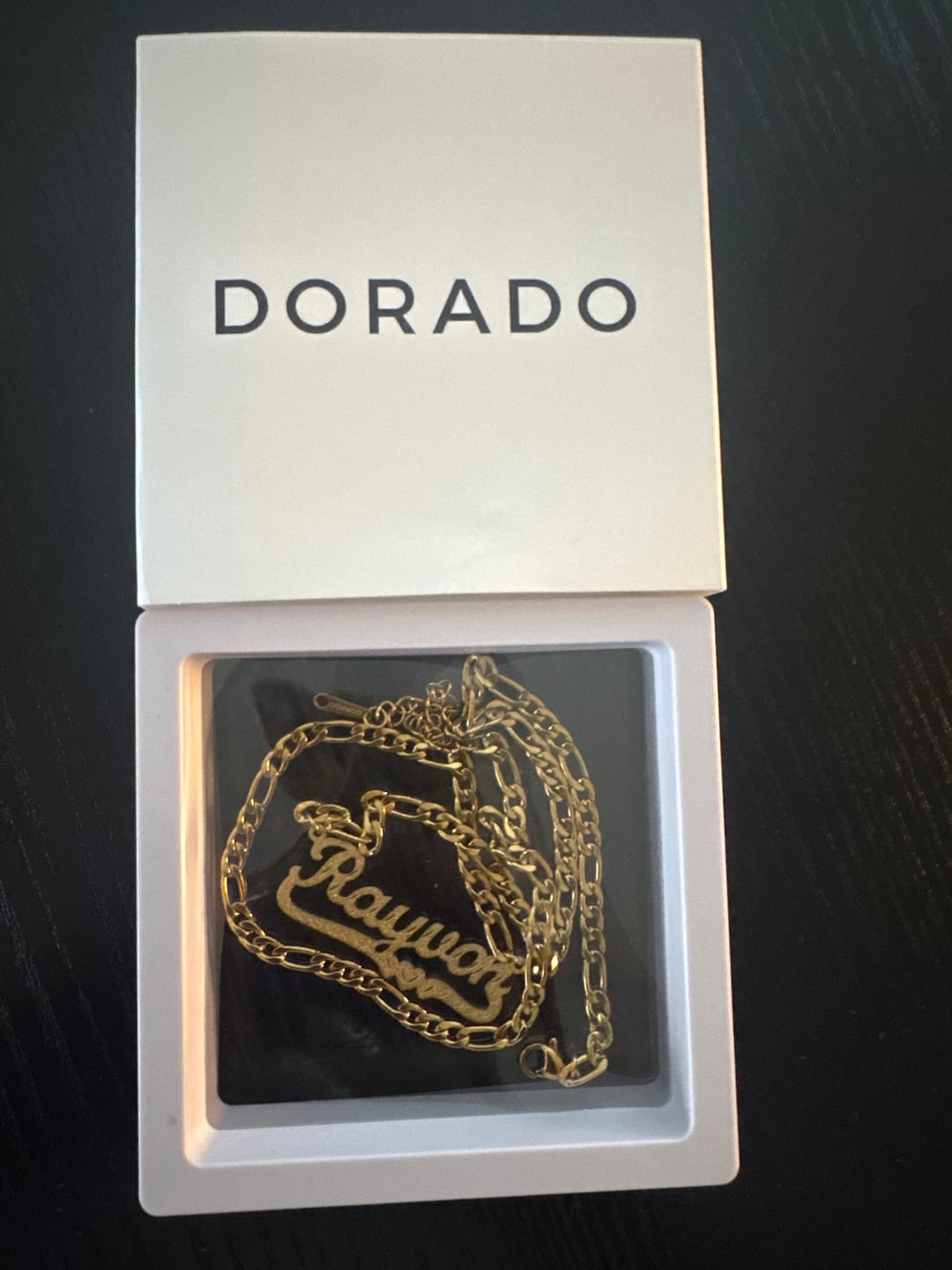 Customer photo review of Diamond Cut Heart Name Necklace