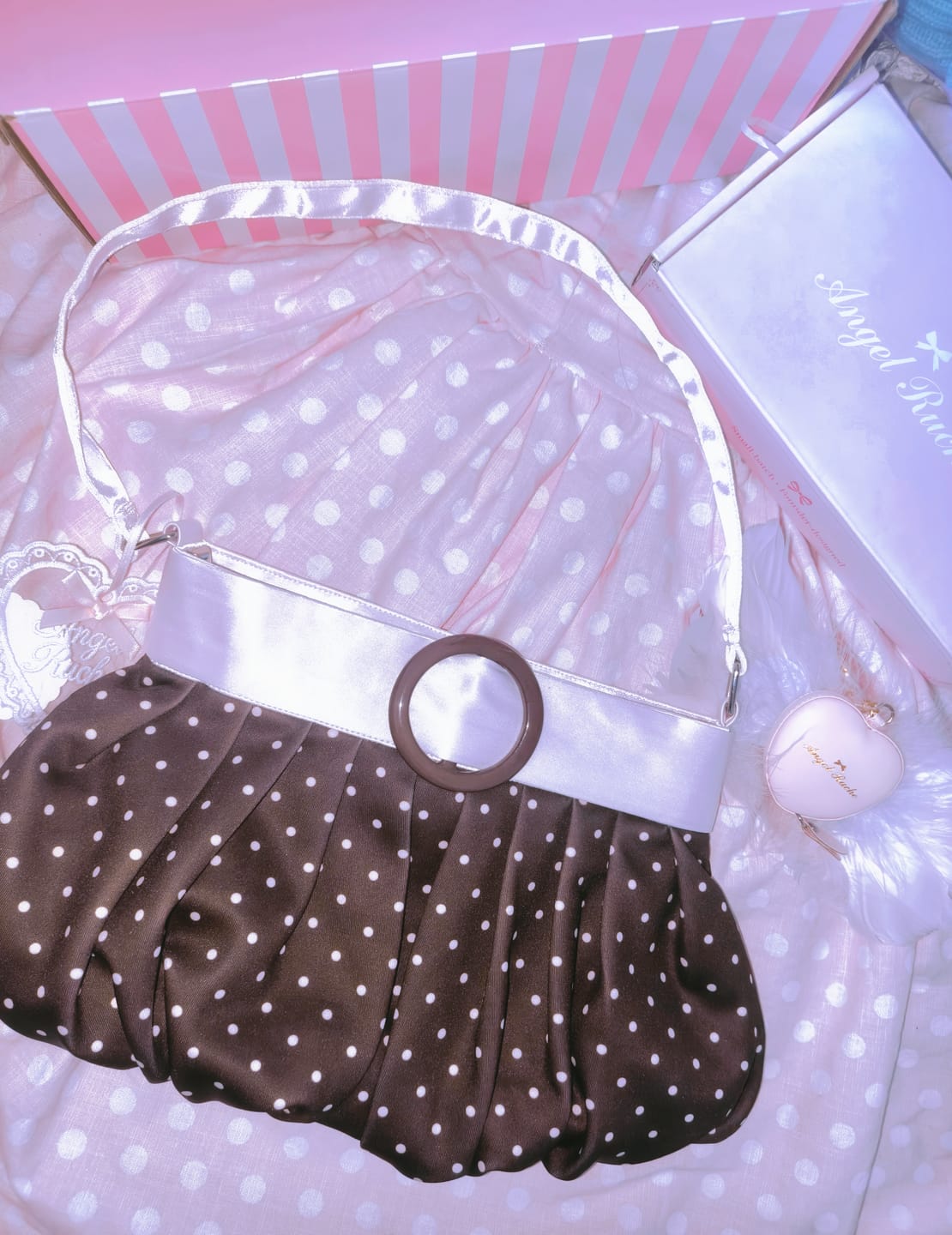 Customer photo review of Dolly Polka Dot Bag (Chocolate)