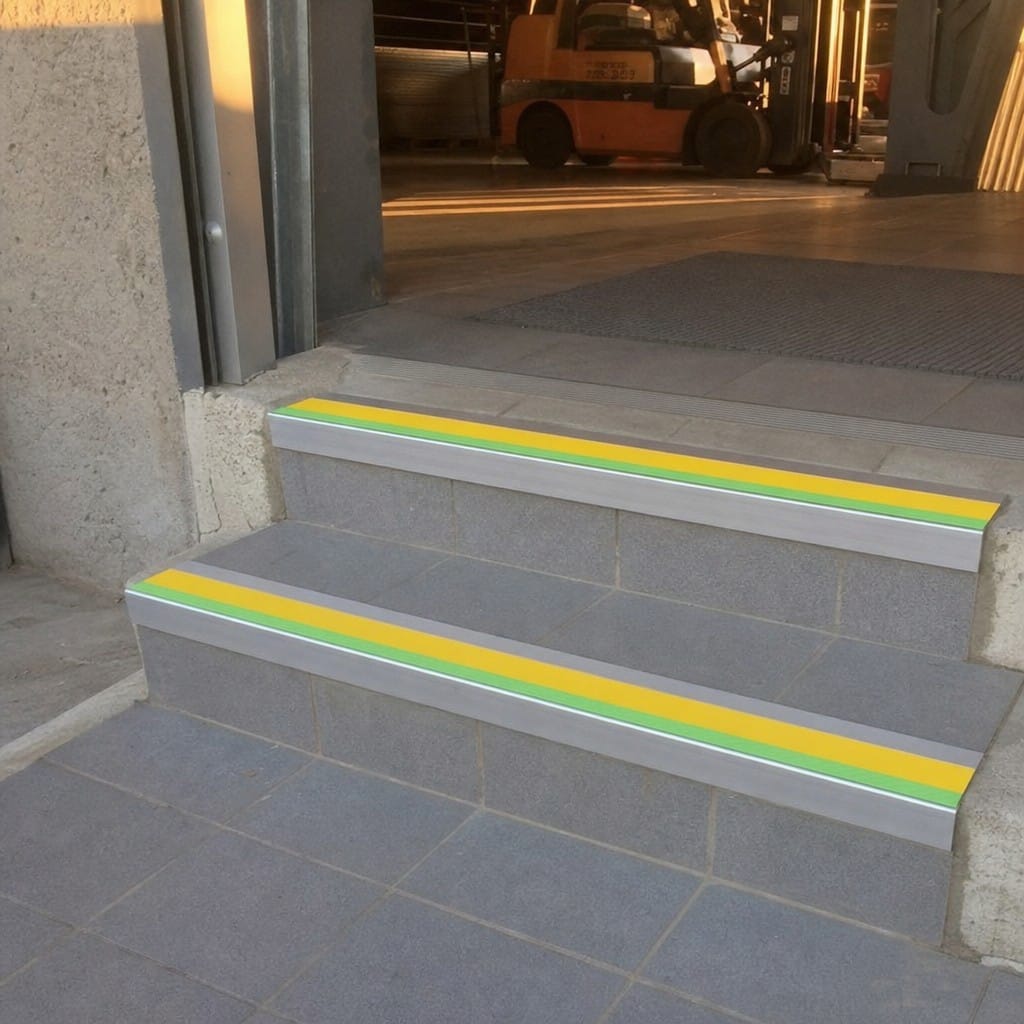 Customer photo review of Aluminium Stair Nosing 67x55mm Photoluminescent Square Edge, DDA Compliant