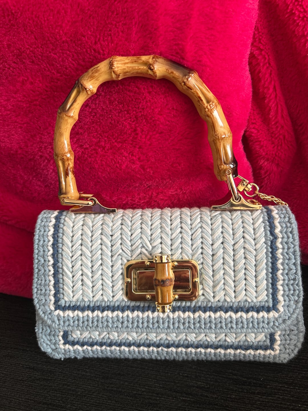Customer photo review of Linden Whisper Clutch Cross Stitch DIY kit