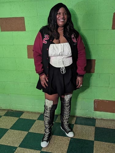 Customer photo review of Custom Royal White-Red Letterman Solider Classic Style Varsity Full-Snap Jacket