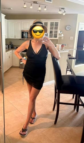 Customer photo review of Emoswim - Damen Badekleid Bauchweg Badeanzüge Schlankmachendes Transparentes Mesh Sarong-Wickelrock Bademode