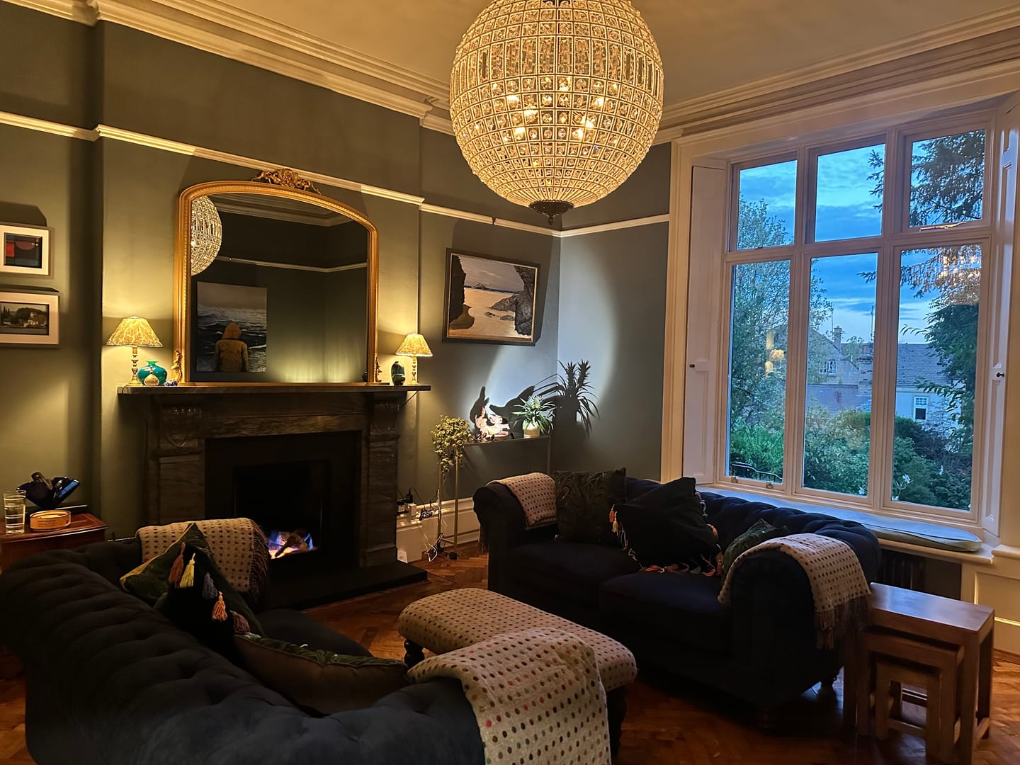 Customer photo review of French Modern Crystal Orb Chandelier