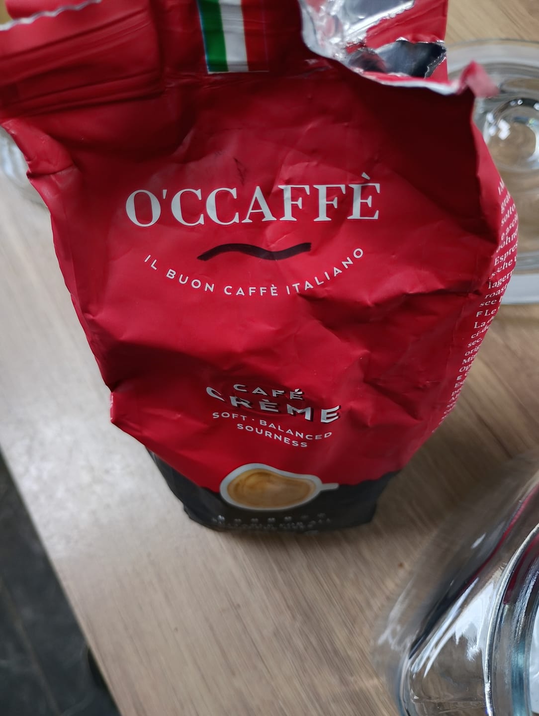 Customer photo review of Occaffe Grano Espresso Creme Rojo 250grs