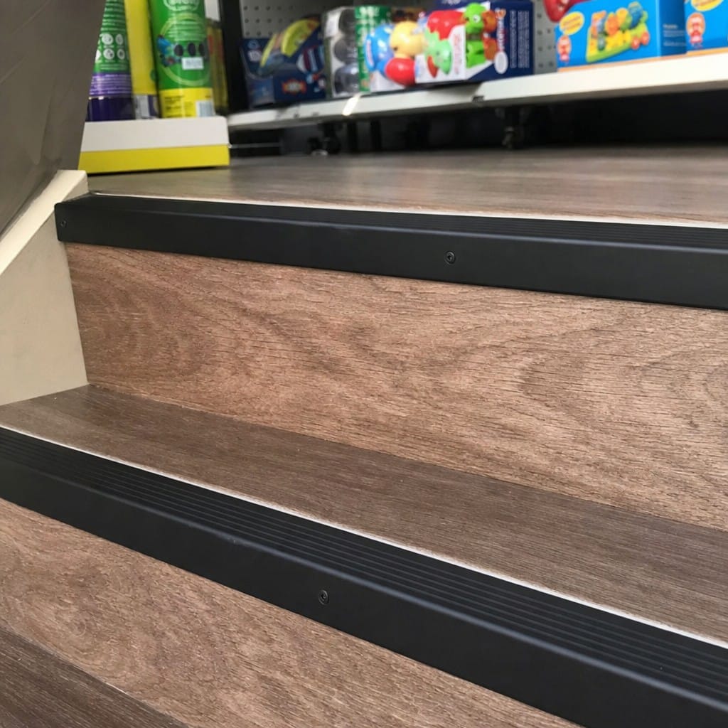 Customer photo review of Aluminium Stair Nosing 62x32mm Square Edge Cut to Any Size