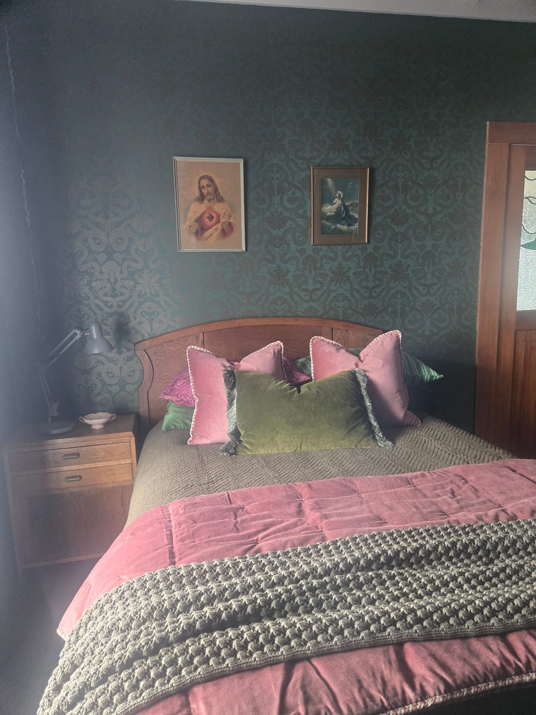 Customer photo review of Anaconda Wallpaper - Eucalyptus & Bronze