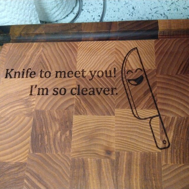 Customer photo review of Personalized Cutting Boards for 5+ — Family, Corporate & Closing Gifts