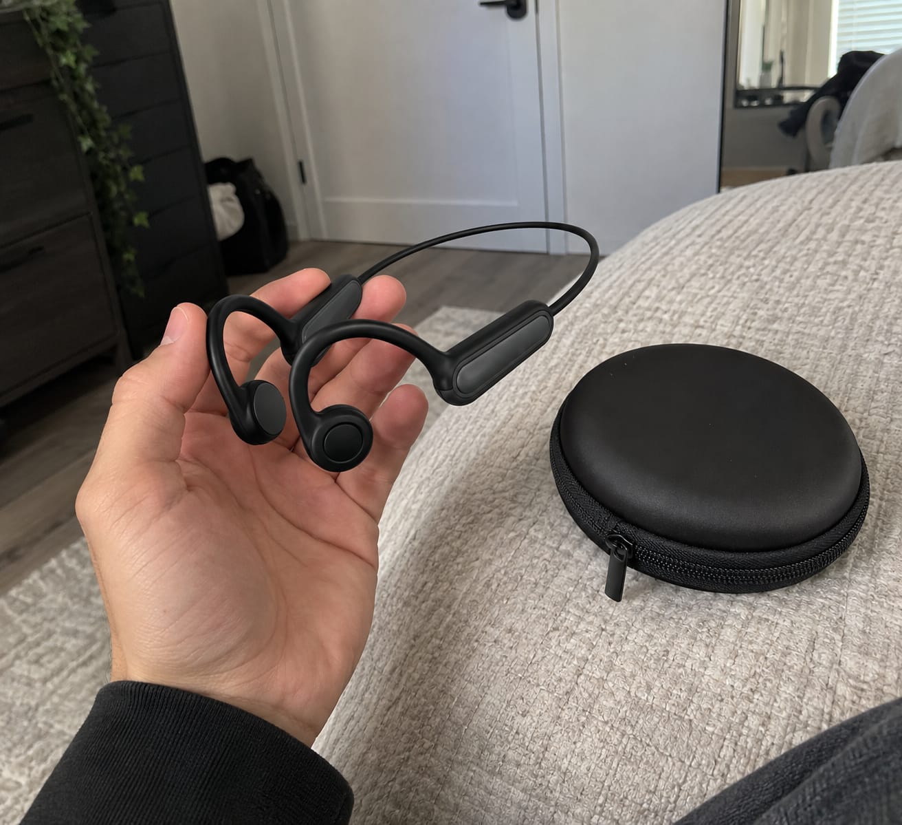 Customer photo review of Sona Open-Ear Headphones
