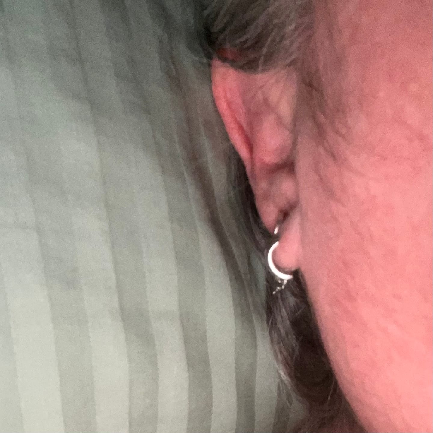 Customer photo review of Lynx Huggie Illusion Earrings