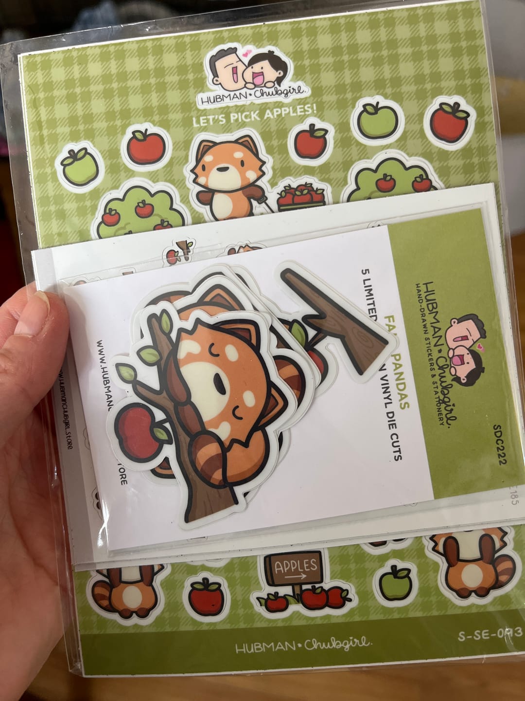 Customer photo review of Fall Pandas Sticker Set
