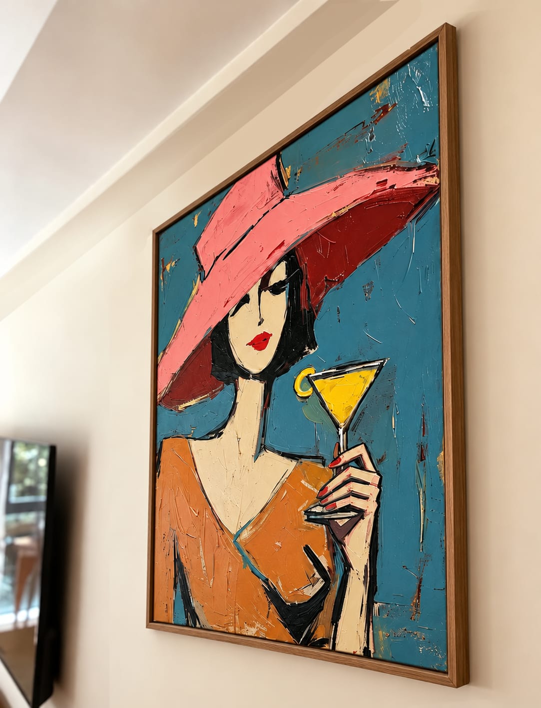 Customer photo review of Rose Martini-Chic Woman Oil Painting