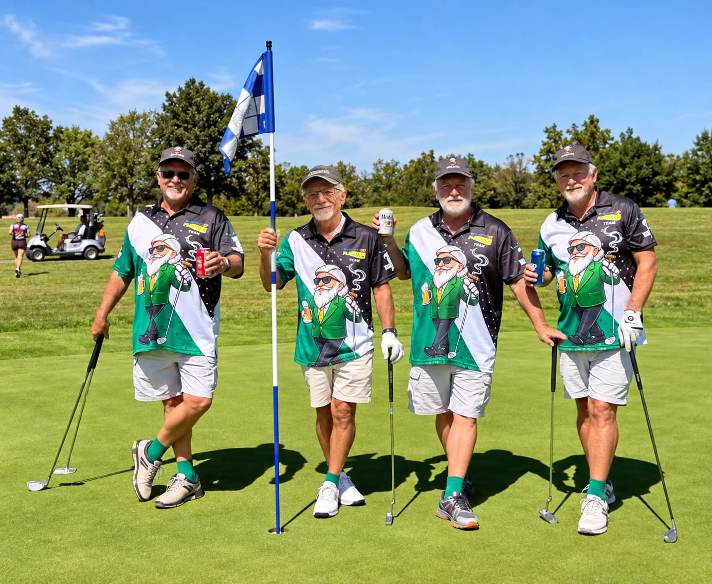 Customer photo review of Golf Tournament Golfer Beer Men's Funny Golf Polo Shirts, Custom Beer Tournament Golf Shirts GB0013
