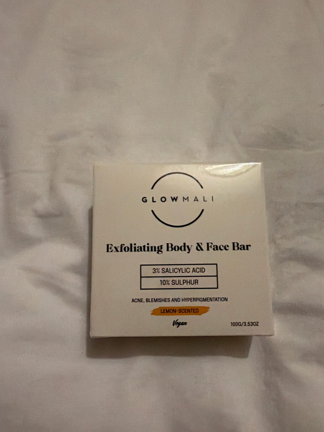 Customer photo review of Exfoliating Body & Face Bar – 3% Salicylic Acid + 10% Sulphur Soap
