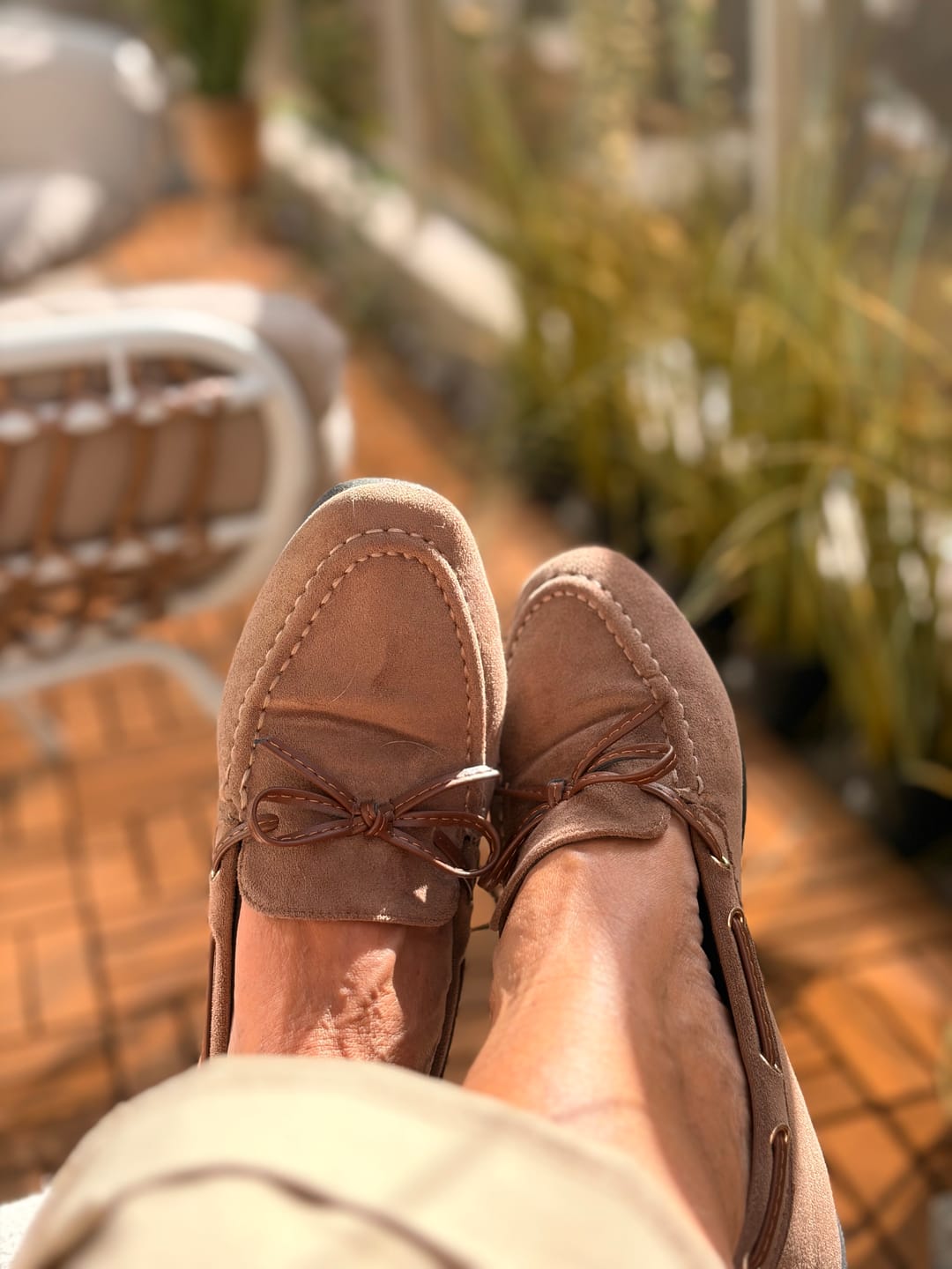 Customer photo review of Lace Suede Loafers / Brown