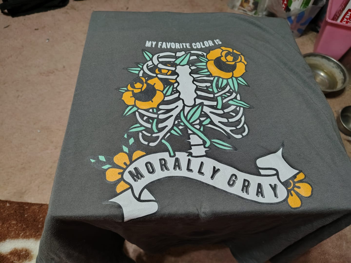 Customer photo review of my favorite color is morally gray t-shirt