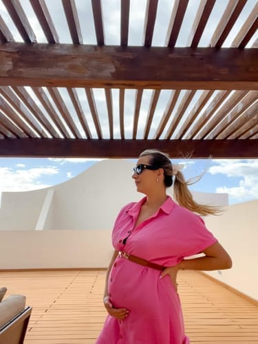 Customer photo review of Emoswim - Weißer einfarbiger langer Sonnenschutz-Cardigan Cover-Up