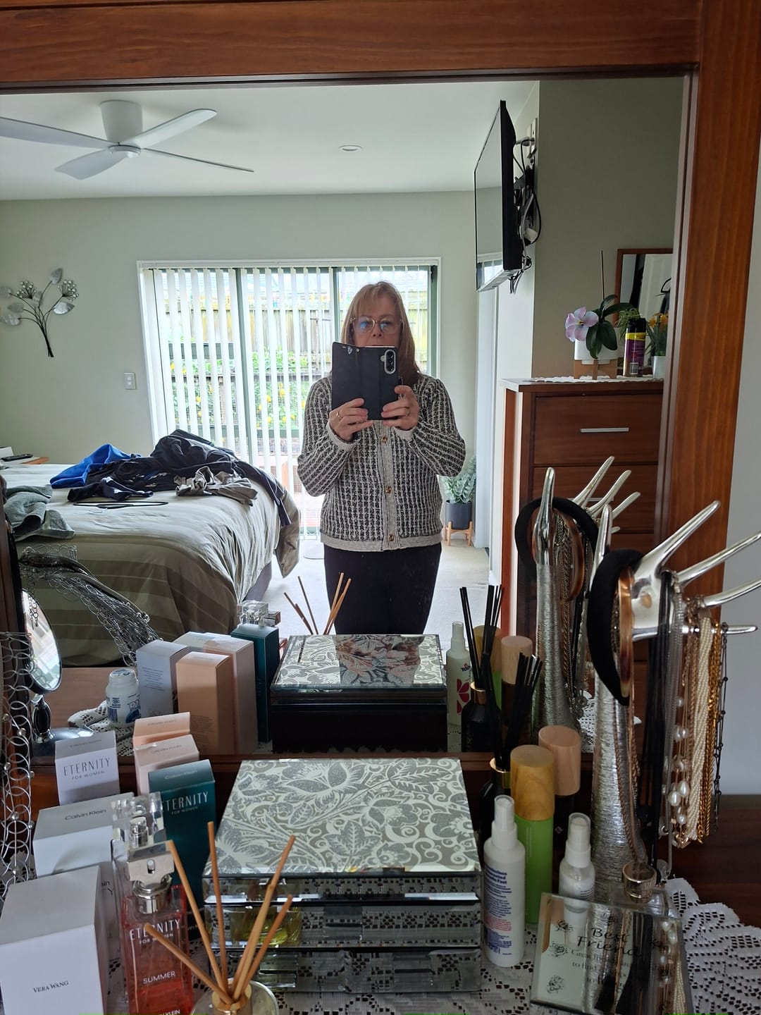 Customer photo review of Vivian Cardigan - White Check