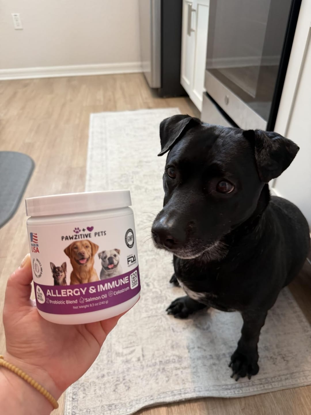 Customer photo review of Dog Allergy Chews for Itchy Skin, Paw Licking & Seasonal Allergies – Immune Support, 120 Soft Chews (Beef Flavor)