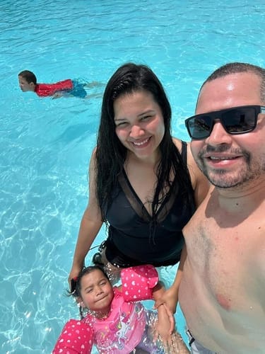 Customer photo review of Emoswim - Damen Badekleid Bauchweg Badeanzüge Schlankmachendes Transparentes Mesh Sarong-Wickelrock Bademode