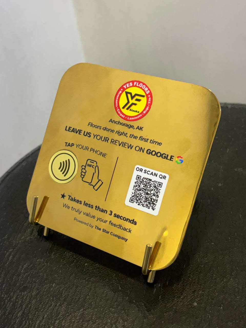 Customer photo review of 22K Gold Google Review Plate
