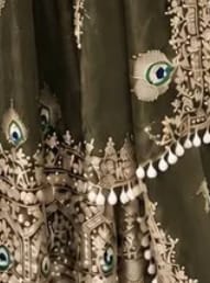 Customer photo review of Olive Green Silk Embroidered Anarkali Gown