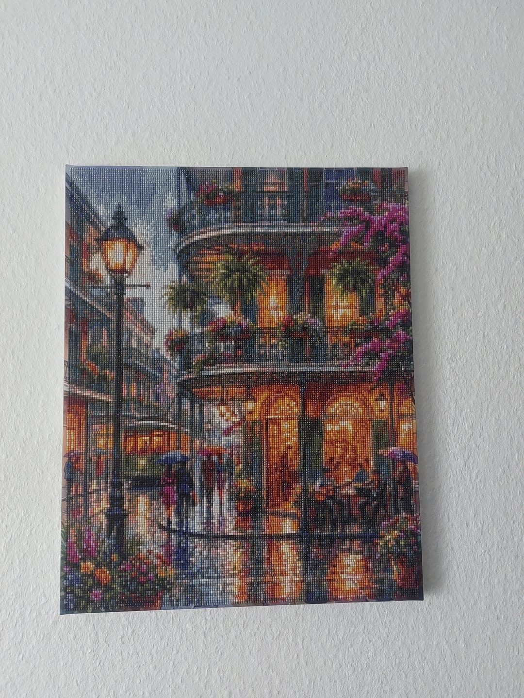 Customer photo review of New Orleans Rainy Cafe Watercolor (Diamond Painting)
