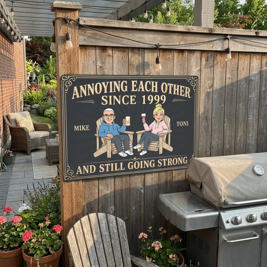 Customer photo review of Annoying Each Others For Couples - Personalized Horizontal Metal Sign