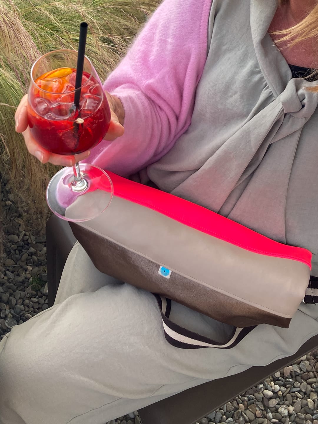 Customer photo review of PIANOSA BAGUETTE fuchsia/cream/bronze