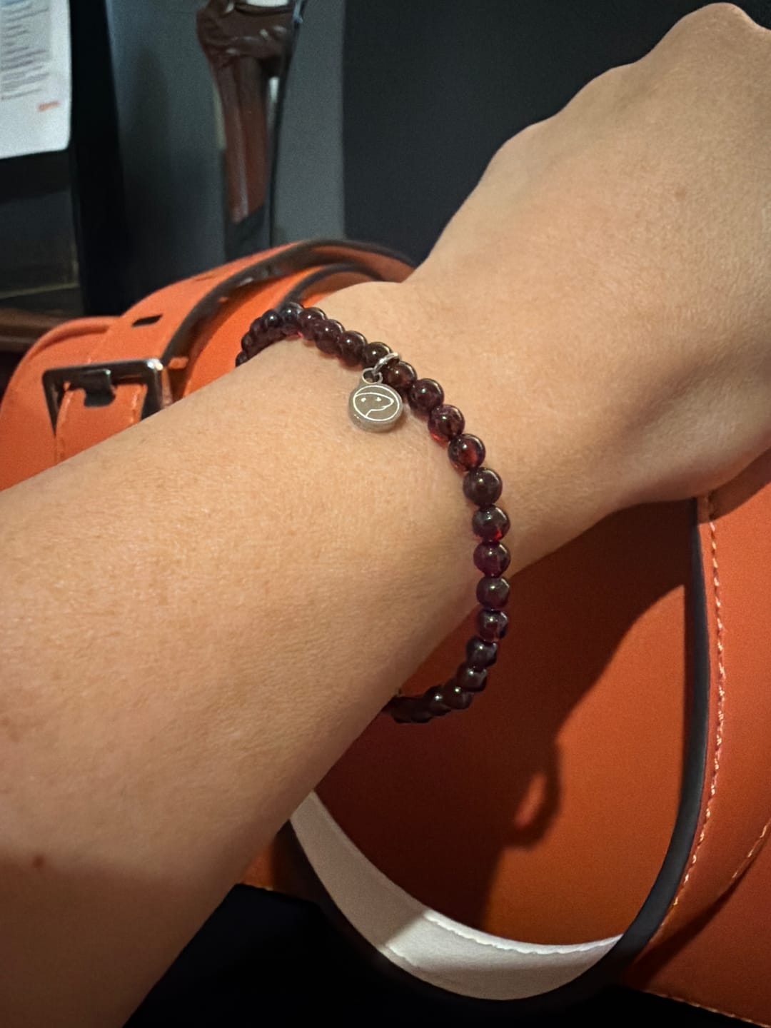 Customer photo review of Garnet Bracelet Mini