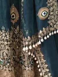 Customer photo review of Teal Blue Silk Embroidered Anarkali Gown