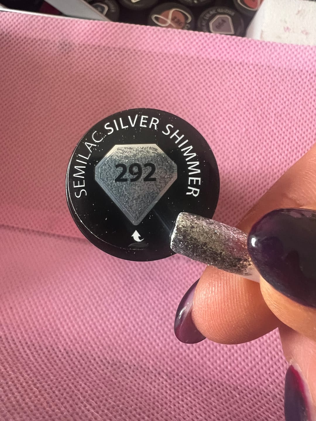 Customer photo review of Semilac 292 Silver Shimmer UV Gel Polish