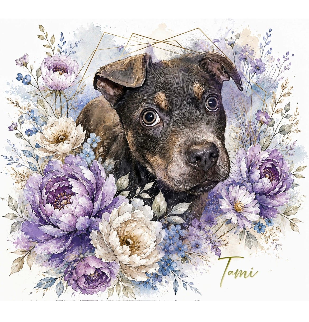 Customer photo review of "My Little Gift" Watercolor Pet Canvas