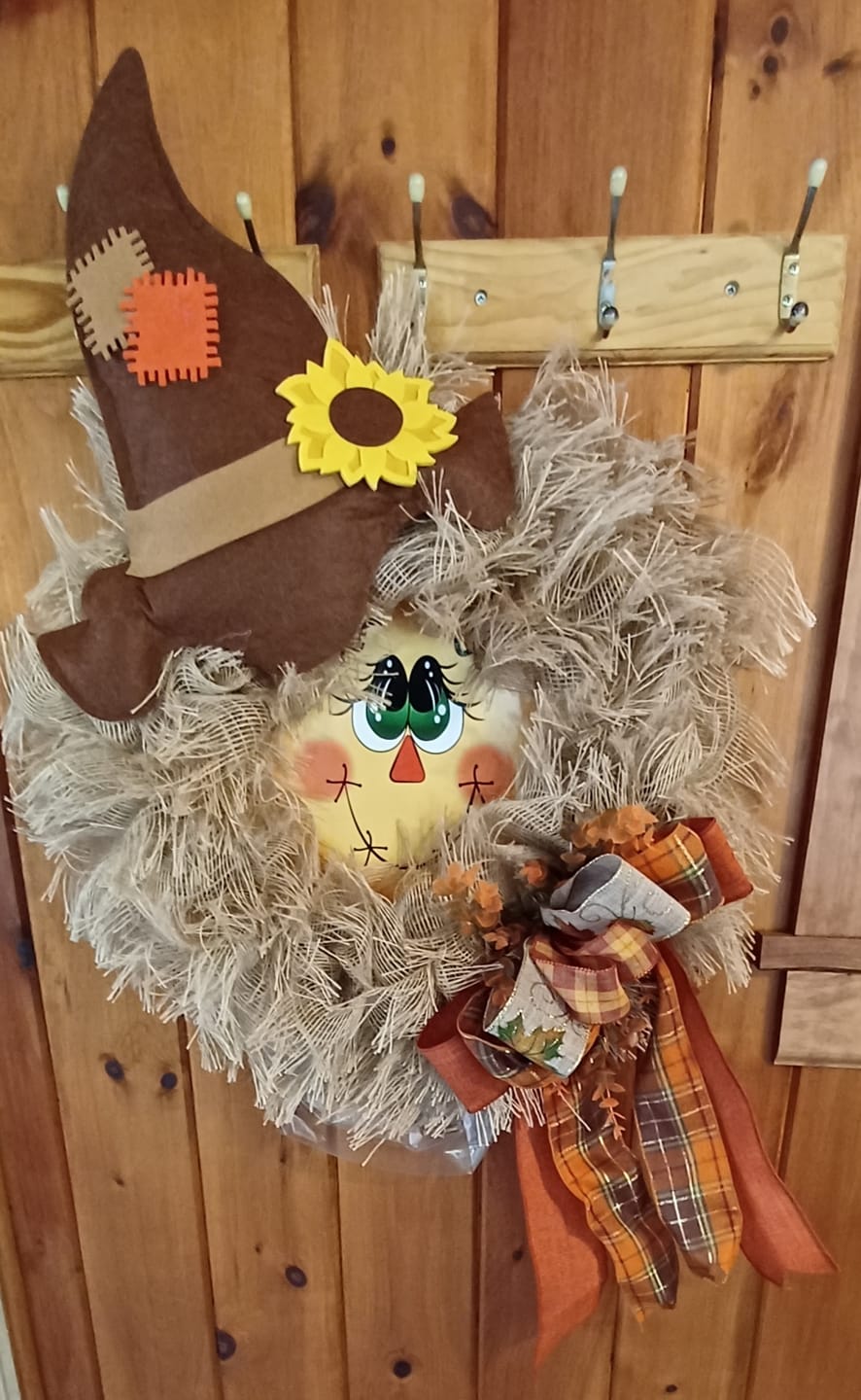 Customer photo review of Vinyl Decal | Scarecrow Face | Halloween | Autumn | Fall, 10.5" Vinyl Round