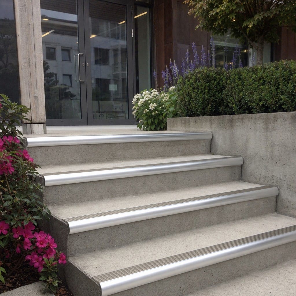 Customer photo review of Aluminium Bullnose Stair Nosing 70.58x55mm Cut to Any Size