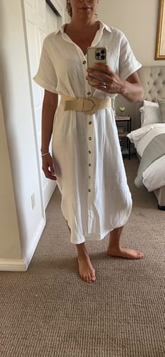 Customer photo review of Emoswim - Weißer einfarbiger langer Sonnenschutz-Cardigan Cover-Up