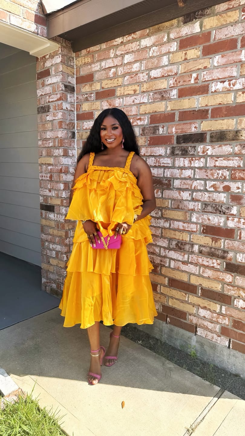Customer photo review of Kim Layered Dress