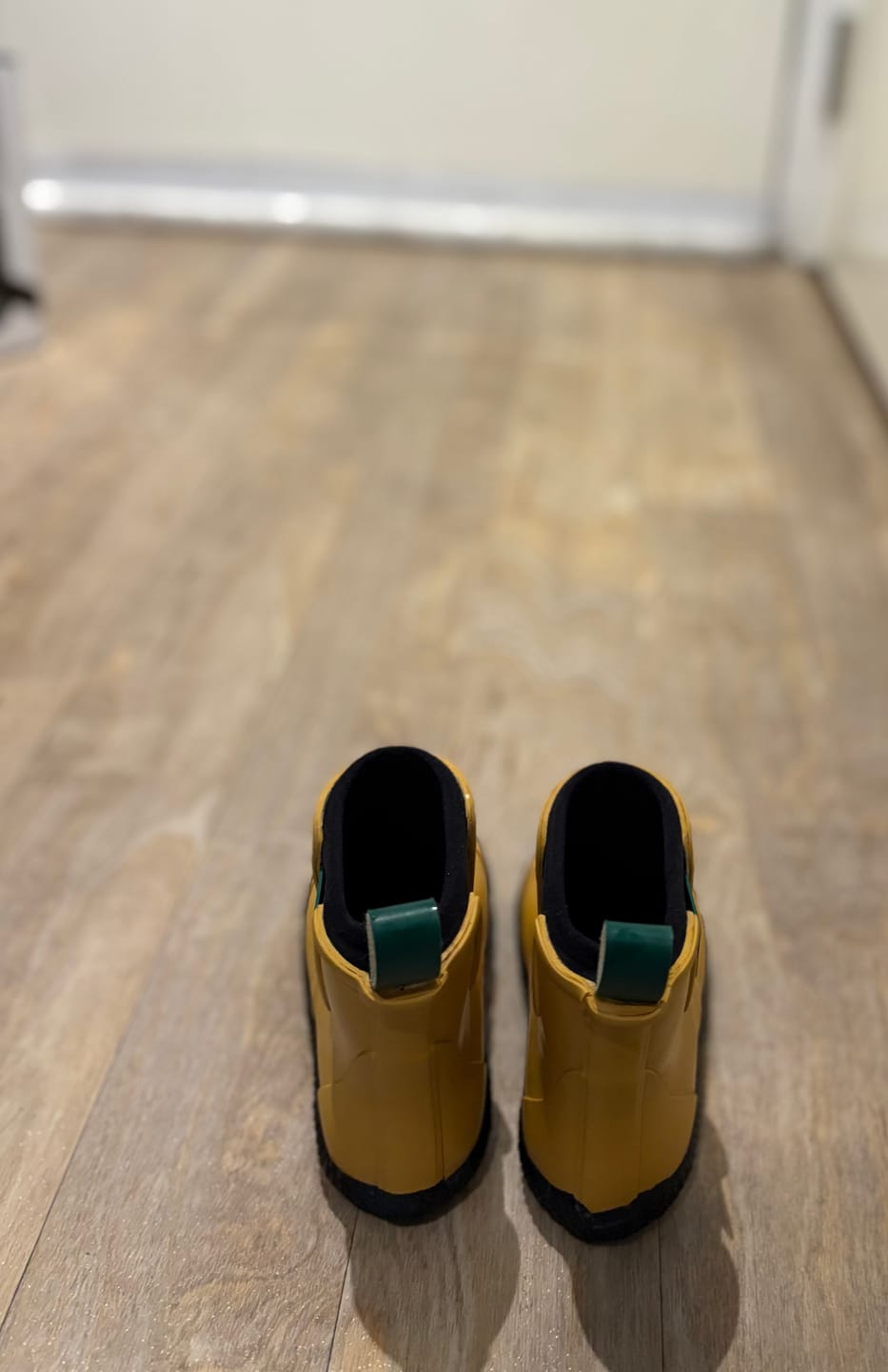 Customer photo review of Gold Lined Ankle Natural Rubber Rain Boots