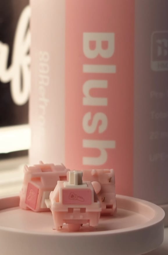 Customer photo review of HMX Blush Charm Linear Switch Factory Lubed (35PCS)